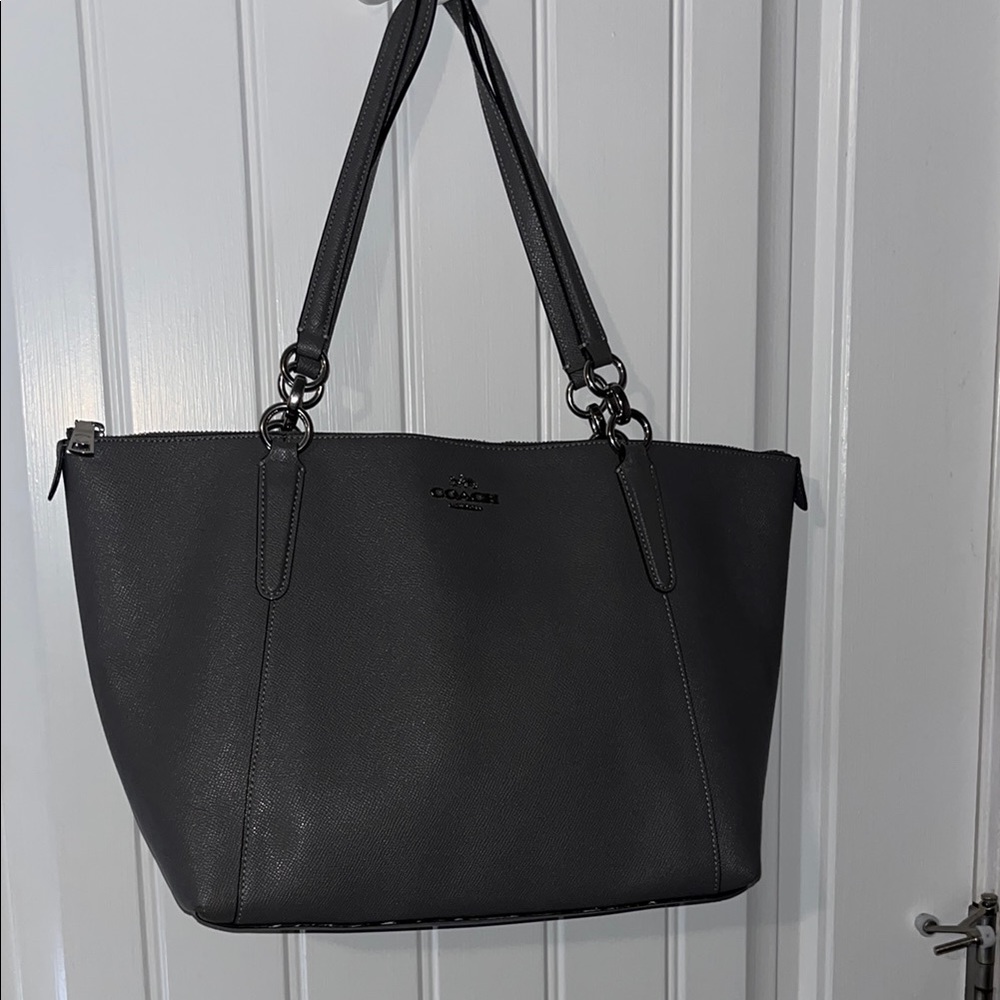 Coach Grey Leather Tote Bag